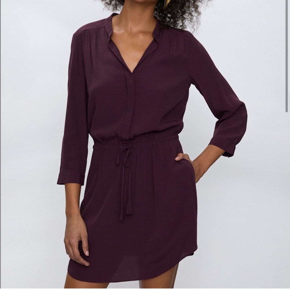 Aritzia Babaton long sleeve tie waist dress